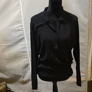 Rue+ Black Collared Sweater